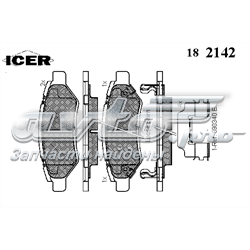 182142 Icer sapatas do freio traseiras de disco