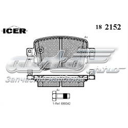 Задние дисковые колодки Icer 182152