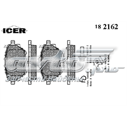 182162 Icer sapatas do freio traseiras de disco