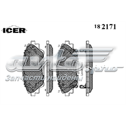 182171 Icer sapatas do freio dianteiras de disco