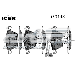 182148 Icer sapatas do freio dianteiras de disco