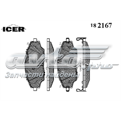 182167 Icer sapatas do freio dianteiras de disco
