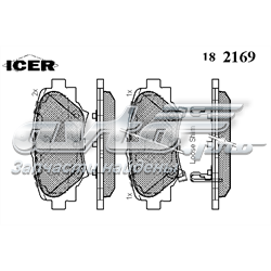 182169 Icer sapatas do freio traseiras de disco