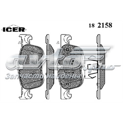 182158 Icer sapatas do freio dianteiras de disco