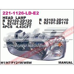 Фара левая Hyundai/Kia 921012D110 цена, от 88.98 USD