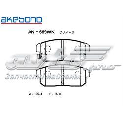 AN669WK Akebono sapatas do freio traseiras de disco