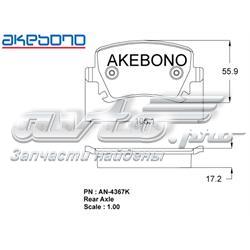 AN4367K Akebono колодки тормозные задние дисковые