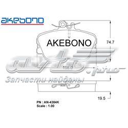 AN4384K Akebono колодки тормозные передние дисковые