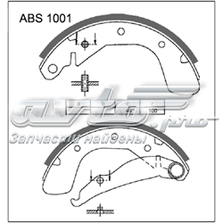 ABS1001 Allied Nippon sapatas do freio traseiras de tambor