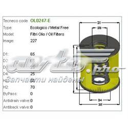 OL0247E Tecneco filtro de óleo
