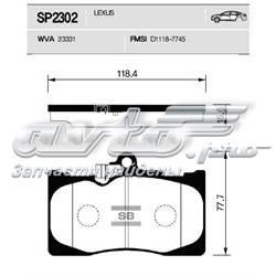 Купить SP2302 Sangsin Колодки тормозные