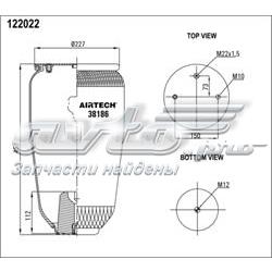 Coxim pneumático (suspensão de lâminas pneumática) do eixo RML752686 Blacktech