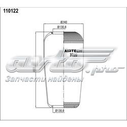3720 Airtech пневмоподушка (пневморессора моста)