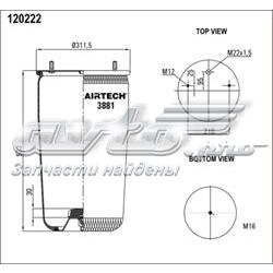 3881P Airtech coxim pneumático (suspensão de lâminas pneumática do eixo)