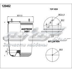 34881P Airtech coxim pneumático (suspensão de lâminas pneumática do eixo)