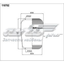 Пневмоподушка (пневморессора) моста переднего Airtech 3715 цена, от 21.28 USD