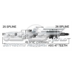 Полуось (привод) передняя правая CH822206A Interparts