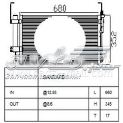 PXNCA014 Parts-Mall radiador de aparelho de ar condicionado