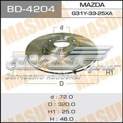 BD4204 Masuma диск тормозной передний