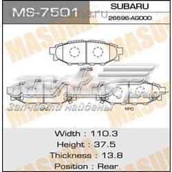 MS7501 Masuma sapatas do freio traseiras de disco