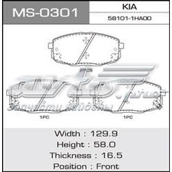 MS0301 Masuma sapatas do freio dianteiras de disco