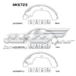 MK6723 Masuma sapatas do freio traseiras de tambor