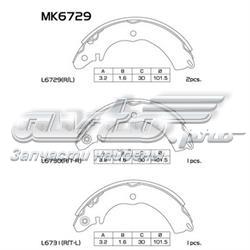 Задние барабанные колодки MK6729 Masuma