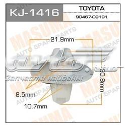 KJ1416 Masuma пистон (клип расширителя арки крыла)