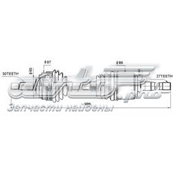 Полуось (привод) передняя правая 102004B HDE