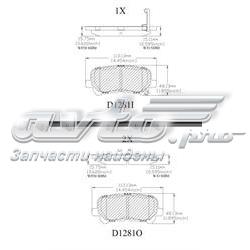 Задние тормозные колодки D1281 Friction Master