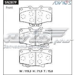 SN287P Advics sapatas do freio dianteiras de disco