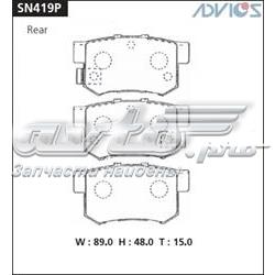 SN419P Advics sapatas do freio traseiras de disco