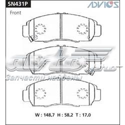 SN431P Advics sapatas do freio dianteiras de disco