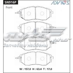 SN916P Advics sapatas do freio dianteiras de disco