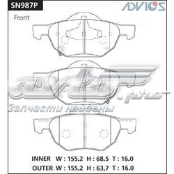 SN987P Advics sapatas do freio traseiras de disco