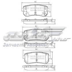 N3610313 Nipparts sapatas do freio traseiras de disco