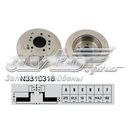 Диск заднього гальма N3310316 NIPPARTS