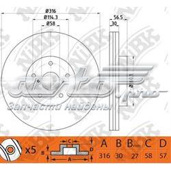 Передние тормозные диски RN1527 Nibk