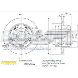 bd-5626 Fremax disco do freio traseiro