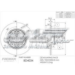 BD4034 Fremax Дисковый тормоз