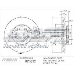 BD-5632 Fremax disco do freio dianteiro