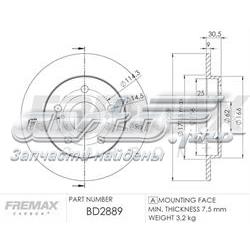 BD2889 Fremax disco do freio traseiro