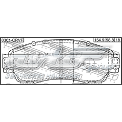 Купить 0301CRVF Febest Колодки тормозные