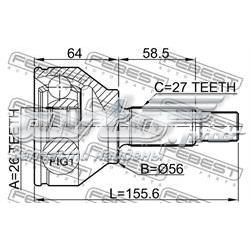 2110-CAK Febest junta homocinética externa dianteira