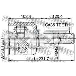 4106379 Ford junta homocinética interna dianteira esquerda