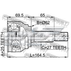 ШРУС наружный передний 2210NSP27A48 Febest