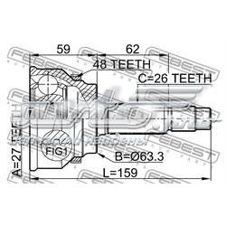 0110061A48 Febest junta homocinética externa dianteira