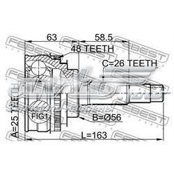 0110065A48 Febest junta homocinética externa dianteira