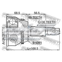 ШРУС наружный Febest 0110MHU38A48
