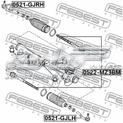 GHT232290 Mazda Ponta externa da barra de direção
